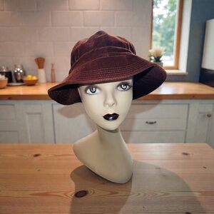 Vintage London Fog Brown Velvet Hat EUC Made In America